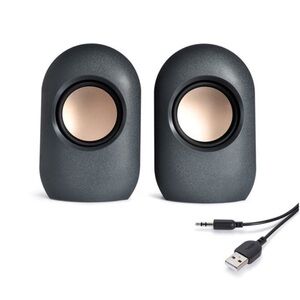 Compact Black USB Speakers